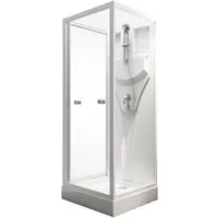 Schulte Komplettdusche Juist, BxT: 80x80 cm, Sicherheitsglas, Komplett Set mit Duschwanne U-Form Schiebetür