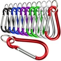 com-four Karabiner Karabinerhaken - große Schnapphaken mit Schlüsselring, (12 St), Karabiner-Schlüsselanhänger für Outdoor