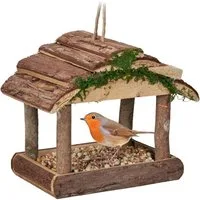 relaxdays Vogelhaus Vogelfutterhaus zum Aufhängen