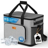 BigDean Thermobehälter 15L Kühltasche bis zu 5h kühl - perfekt für jeden Tag, Oxford Gewebe, (Packung, 1-tlg., Kühlbox), Robust, Langlebig, pflegeleicht