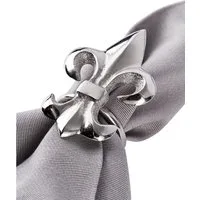 MichaelNoll Serviettenring Serviettenringe 6er Set Lilie Servietten Alu Silber - 8x5,5x5,5 cm