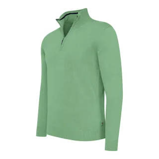Cappuccino Italia Bergamo Zip Pullover für Herren. Der Pullover besteht aus 50% Baumwolle und 50% Polyester und hat eine normale Passform. Der Pullover hat einen Stehkragen, der je nach Geschmack mit einem Reißverschluss geöffnet oder geschlossen wer