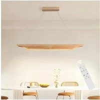 ZMH Pendelleuchte Esszimmer 90CM Holz Hängelampe Modern Dimmbar mit Fernbedienung, Augenschutz, Einfache Installtion, LED fest integriert, 3000-6500K, Esstisch 130CM Hängeleuchte Höhenverstellbar für Wohnzimmer