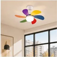 ZMH Deckenventilator Mit Licht und Fernbedienung Leise für Flur/Schlafzimmer Deckenlampe, Ø75 cm, 40W, Timer Funktion, 6 Flügeln, mit Fernbedienung