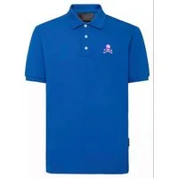 PHILIPP PLEIN Poloshirt Polo Hemd Totenkopf Slim Fit Gesticktes Logo,zwei Seitenschlitzen und doppelter Nadelstichnaht