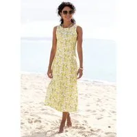 Beachtime by Lascana Midikleid mit ausgestelltem Rockteil mit Blumendruck, Jerseykleid Elegantes Sommerkleid, Druckkleid, A-Linien-Kleid, casual-chic