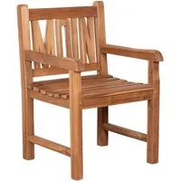MR.DEKO Gartenstuhl Moin Gartensessel aus Teak, wetterfester Balkonstuhl, Statement (Garten und Ballkon Stuhl aus Teakholz, 1 St), Moin-Motiv in der Rückenlehne, wetterfest & stabil
