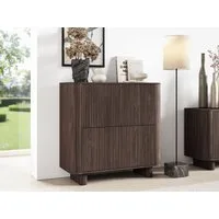 Compleo Kommode mit 4 Türen, Nussbaum oder Kaschmir, Elegant design, Sideboard mit Lamellen, Push to open Funktion, MADE IN EU