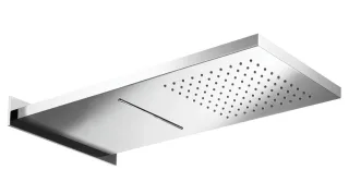 Herzbach Herzbach Living Spa Regenbrause Wand Regen/Schwall 270mm x 593mm gebürstet, 11.661500.2.09 11.661500.2.09