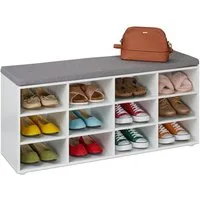 relaxdays Schuhbank mit gepolsterter Sitzfläche (1-St), 12