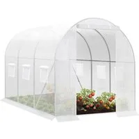 Woltu Tomatengewächshaus, BxTxH: 200 x 300 x 200,00 cm, Folientunnel für Aufzucht, mit Tür 6 Fenstern