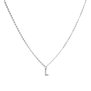 Luxenter Halskette mit glänzenden Zirkonia in Silber - Alphabet