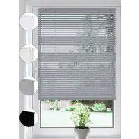 Sonello Jalousie Klemmfix ohne u. mit Bohren 30cm x 100cm Silber Aluminium Jalousette, Klemmfix, Inkl. Halterung für Decken- u. Wandmontage Alu Jalousie Fenster u. Tür, Blickdicht freihängend