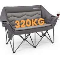 HOMECALL Campingstuhl Camping sofa Faltbar Karpfenstuhl Camping Couch Doppelter (1 St), Camping-Sitzbank Für 2 Personen, big 320 kg