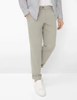 Eurex by Brax Herren Bundfaltenhose Style LUIS KHAKI Grün Khaki, grün - khaki, Gr. 27U