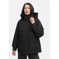 Marikoo Winterjacke Shigaraa mit abnehmbarer Kapuze und Gummizug an der Taille