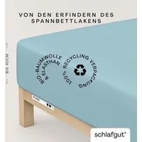 Schlafgut Spannbettlaken PURE BOXSPRING Bio-Baumwolle mit Elasthan, 170 g/m², Bettlaken, Jersey-Elasthan, Gummizug: rundum, (1 Stück), PREMIUM Boxspringbett Laken bis 40 cm Höhe, dehnbar blickdicht, straff