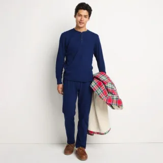 Jersey-Pyjamahose für Herren, Herren, size: regular, Blau, Baumwolle, by Lands' End