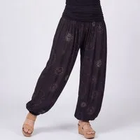 OriginalYou Haremshose Pluderhose für Damen leichte Haremshose sommerliche Yogahose Middle Waist, mit elastischem Bund, weites Bein