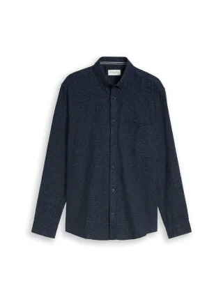 Tom Tailor - Regular Fit Hemd aus Baumwolle navy off white structure - Gr. - XXL