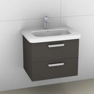Artiqua 411 Waschtischunterschrank für DuraStyle 232065 Stahlgrau, 411-WU2L-D40-7142-88 411-WU2L-D40-7142-88