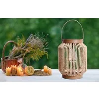 näve LED Solarleuchte Korbinian, LED fest integriert, Warmweiß, Schnurbespannung, inkl. Lichtbulb mit LED, warmweißes Licht, H: 30cm