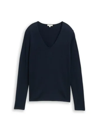 Tom Tailor - Pullover mit V-Ausschnitt sky captain blue - Gr. - XXXL