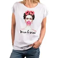 MAKAYA Print-Shirt Damen Fridas Fashion Top Modische Sommer Oberteile Bekleidung Frauen große Größen