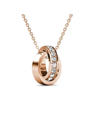 Kreis Hoop Anhänger - Rose Gold und Kristall