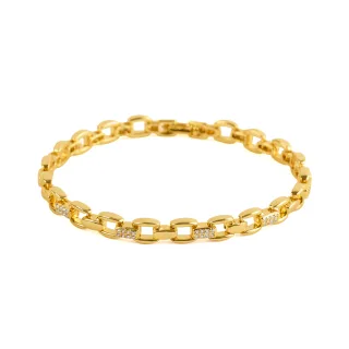 Luxenter Armband aus funkelnden Zirkonia-Steinen, veredelt mit 18 Karat Gelbgold – Yaris