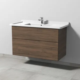 Sanipa 3way Waschtischunterbau zu Duravit Starck 3 Waschtisch mit 2 Auszügen, Eiche-Arizona SM71280