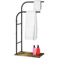 relaxdays Handtuchständer Industrial Handtuchständer mit Ablage