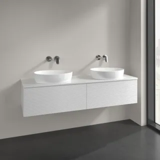 Villeroy und Boch Antao Waschtisch-Unterschrank K39110GF 160x36x50cm, Waschbeckenplattenfarbe Lack, glossy white lacquer