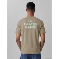 Calvin Klein Jeans T-Shirt Rundhalsausschnitt, reine Baumwolle, großer Rückendruck