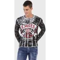Cipo & Baxx T-Shirt Sweatshirts mit Allover-Muster und Frontprint