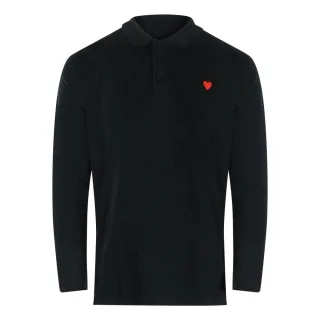Love Moschino Langarm-poloshirt Mit Kleinem Herzlogo, Schwarz