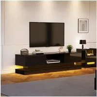 MODFU Lowboard TV-Schrank (Hochglanz-Hängeschrank, 1 St., für 70-Zoll-Fernseher), mit LED-Beleuchtung, 2 Schubladen, App-Steuerung, Anti-Kipp-Design