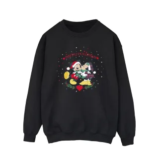 Disney - "Mickey Mouse Mickey Minnie Christmas" Sweatshirt für Herren (Schwarz)