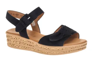 Gabor 84.553 Damen Sandalette dark-blue Keilabsatz F-Normal Weite