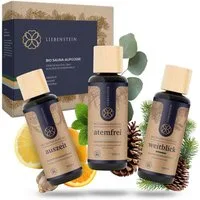 Liebenstein Sauna-Aufgussset Wohlfühl-Trio Duftöle mit 100% naturreinen Bio Ölen (erfrischendes Sauna Aufgussöl, 3-tlg) Bio Saunaöle, Made in Germany