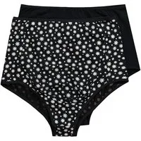 Ulla Popken Slip Taillenslips 2er-Pack Muster/Farbe Baucheinsatz
