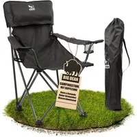 BigDean Campingstuhl Luxus Campingstuhl Faltbar Extra groß 150 KG Belastbar, bequem (Packung, 1 St), Luxus Faltstuhl, Wasserabweisend, Uv-Beständig