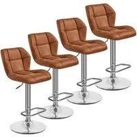 Yaheetech Barhocker 360° Drehbare Hocker mit Fußstütze (4 St), 1/2/4/6er-Set Barstühle Küchenstühle Bistrohocker höhenverstellbar