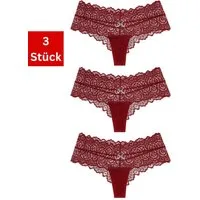 Elegant Love Tangaslip Sexy Damen Dessous, Slip, Panties, Unterwäsche in Spitzenoptik (Packung, 3-St., 3er-Pack) Tanga / V-String mit Schleife – feminines Lingerie-Höschen aus Spitze