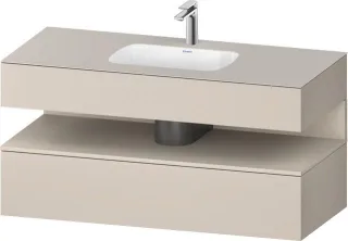 Duravit Qatego Einbauwaschtisch mit Konsolenwaschtischunterbau Taupe Matt 1200x550x600 mm - QA478708 QA4787083910010