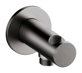 Damixa Brauseanschlusswinkel 1/2" mit integriertem Brausehalter, Graphit PVD, 484 484465500