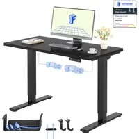 FLEXISPOT Schreibtisch Basic Plus höhenverstellbarer Schreibtisch mit Premium-Zubehör-Set (2 Motore & 2-Fach-Teleskop & 4 Höhenspeichertasten), MIT 25MM einteiliger Tischplatte, 120/140/160/180