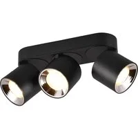 TRIO Leuchten LED Deckenstrahler, Dimmfunktion, LED wechselbar, Warmweiß, Wandstrahler innen, dimmbar über Schalter, Aufbauspots Schwarz, 27cm