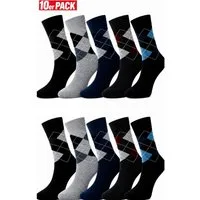 DDOnlineShop Basicsocken Damen & Herren Karo Socken aus Baumwolle – Ohne Gummi (Spar-Set, 10-Paar, 10 Paar) Komfortbund Ohne Gummi