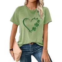 PYLIKE Rundhalsshirt Damen bequemes Basic Rundhalsshirt mit Kurzarm t shirt Bequem für Freizeit und Büro,Strandurlaub